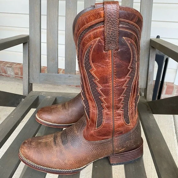 ARIAT Mens Butte VentTEK Leather Western Cowboy Boots Brown 12 D - Picture 2 of 7